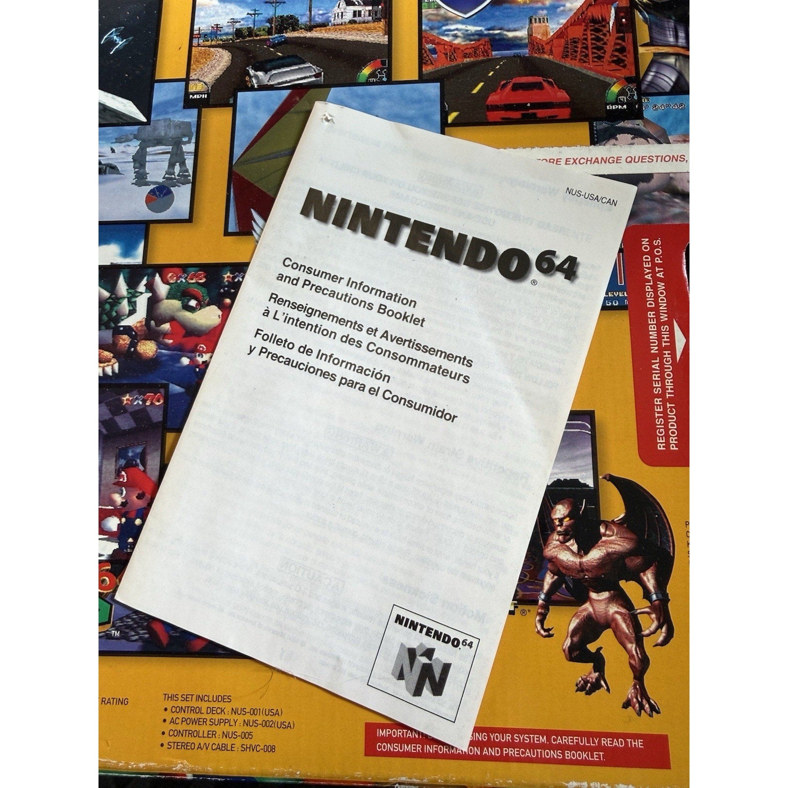 Nintendo 64 Console Box Only NUS S HB - USA - 1 Original 1996 Insert Manual Vintage - thriftgoblin