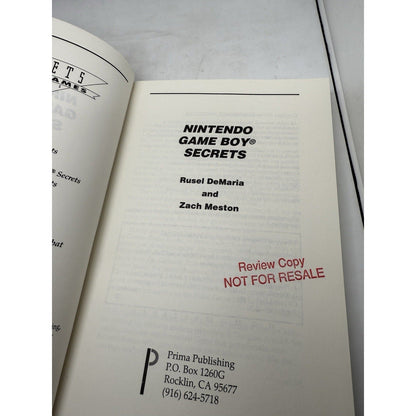 Nintendo Game Boy Secrets Book 1990 DeMaria Meston Strategy Guide Prima Review - thriftgoblinBook
