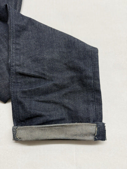 NUDIE Jeans GRIM TIM Men's Jeans W32 L34 Slim Fit Tapered Organic Dry Navy Dips - thriftgoblin