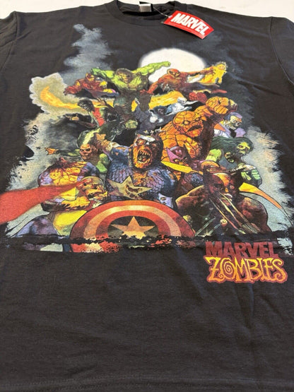 NWT 2007 MAD ENGINE Marvel Zombie Avengers Shirt MENS Zombie Superhero Crewneck - thriftgoblin