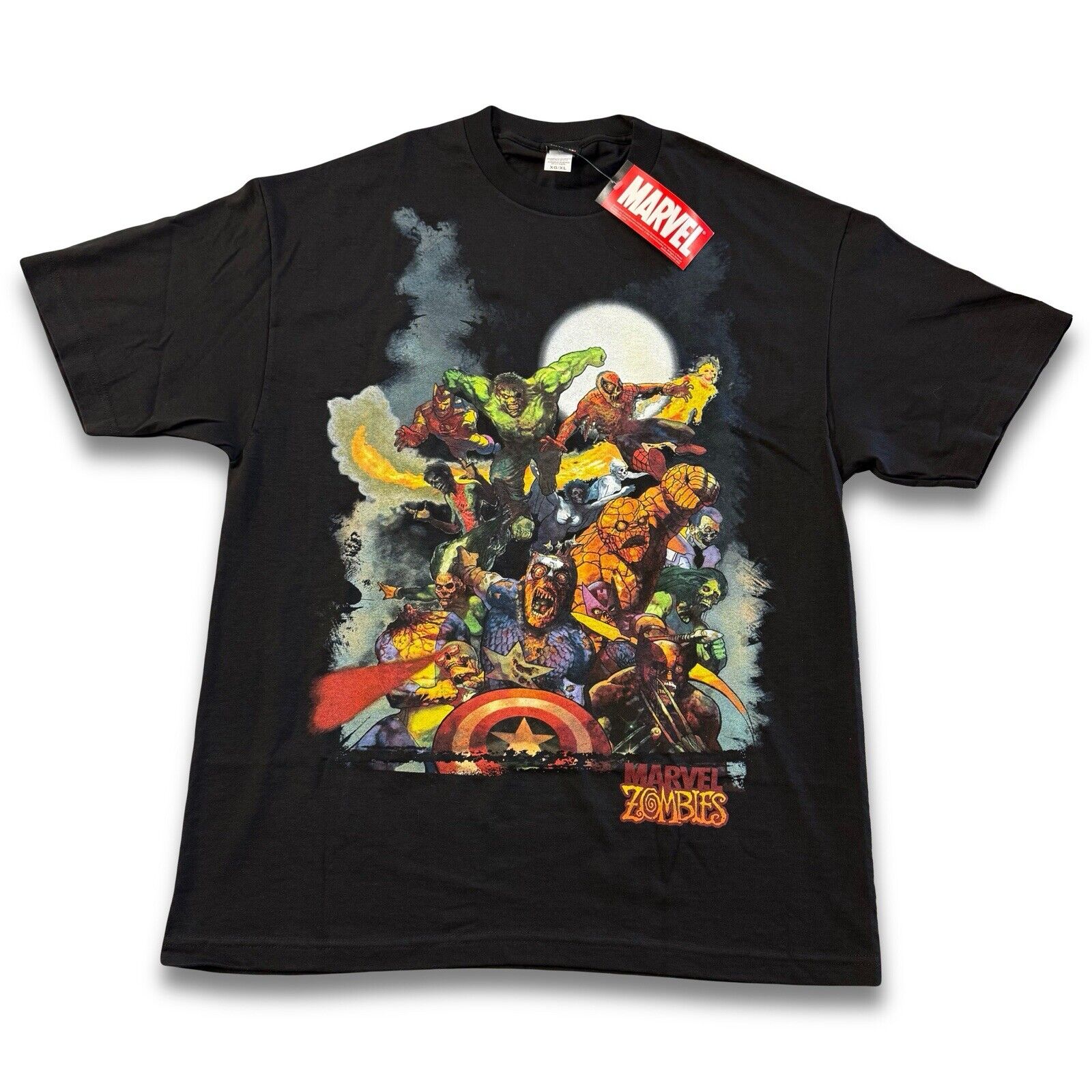 NWT 2007 MAD ENGINE Marvel Zombie Avengers Shirt MENS Zombie Superhero Crewneck - thriftgoblin