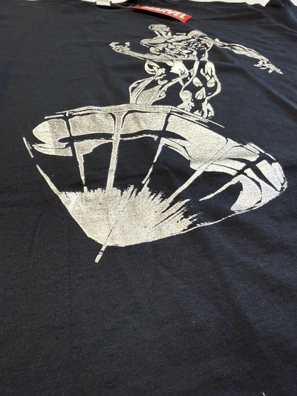 NWT Vintage Marvel Mad Engine Silver Surfer T Shirt Adult XLarge Black Men Metal - thriftgoblin