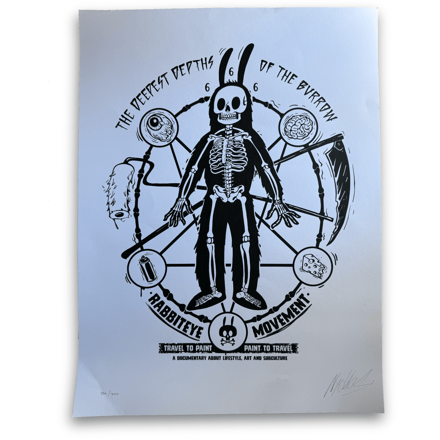Nychos Rabbit Eye Movement Deepest Depths Burrow Signed Print 256/300 18x24 - thriftgoblinArt Print