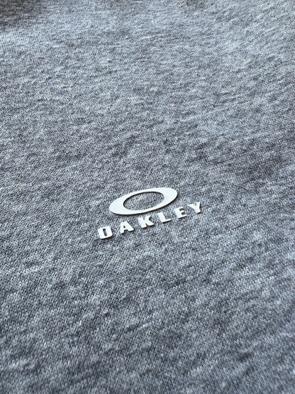 Oakley Mens Gray Pullover Long Sleeve Sweatshirt Sweater Large Jersey White Logo - thriftgoblin