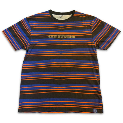 Odd Future OFWGKTA Hip - Hop Rap Music Embroidered Purple Black Striped L T-Shirt - thriftgoblin