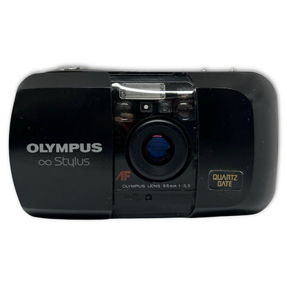 Olympus Infinity Stylus 35mm Point & Shoot Film Camera f/3.5 Lens Black EDC - thriftgoblin