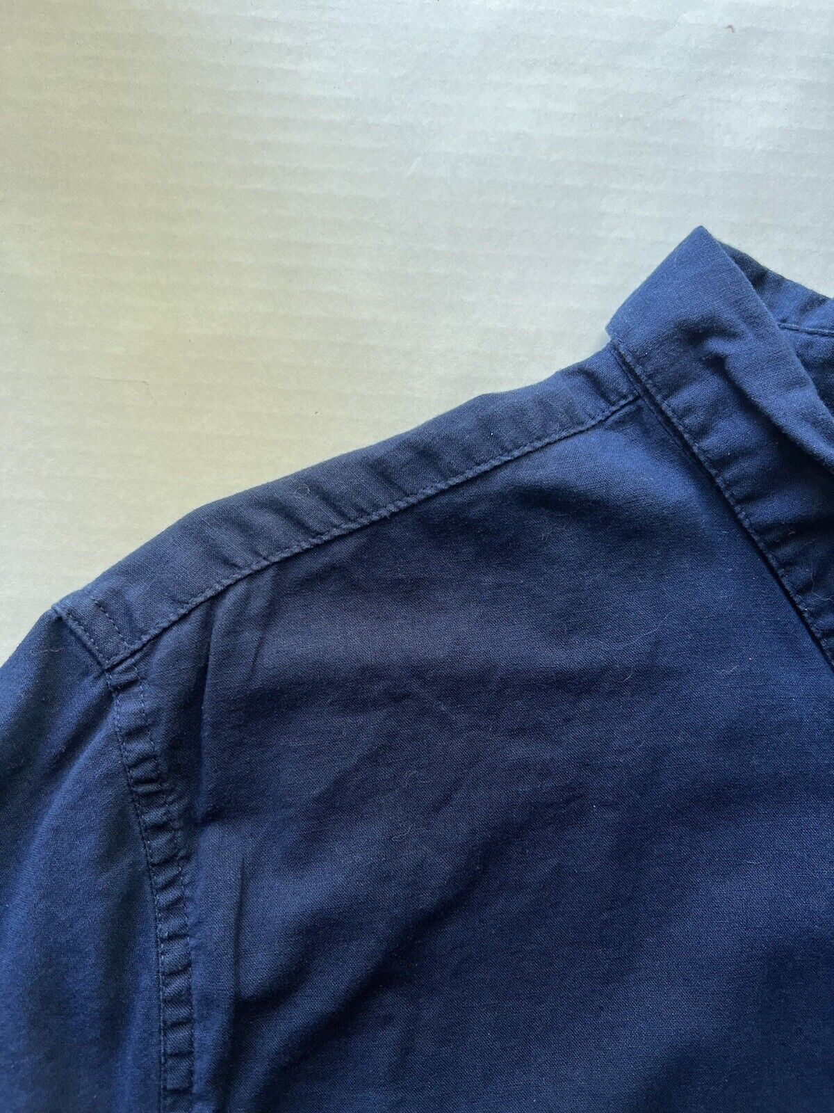 Onia Shirt Mens Large Blue Polo Pullover Linen Button Up Casual Chest Pocket - thriftgoblin