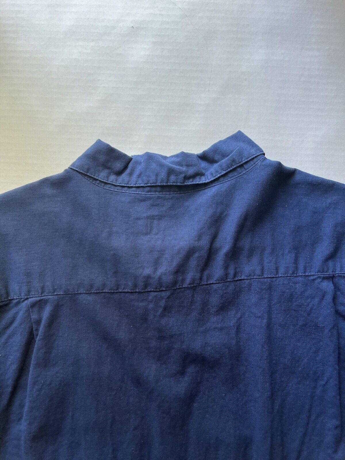 Onia Shirt Mens Large Blue Polo Pullover Linen Button Up Casual Chest Pocket - thriftgoblin