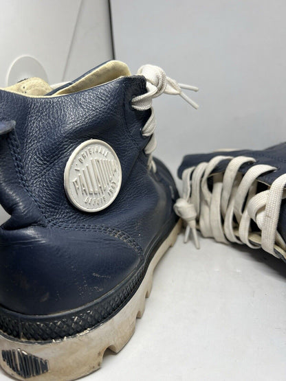 PALLADIUM Work Hi - Top 72901419 Boots Leather Streetwear Blue Sz 11.5 Mens Shoe - thriftgoblin