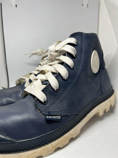 PALLADIUM Work Hi - Top 72901419 Boots Leather Streetwear Blue Sz 11.5 Mens Shoe - thriftgoblin