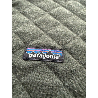 Patagonia Organic Cotton Quilt Crewneck Sweatshirt Men’s Large Olive Green Long - thriftgoblin