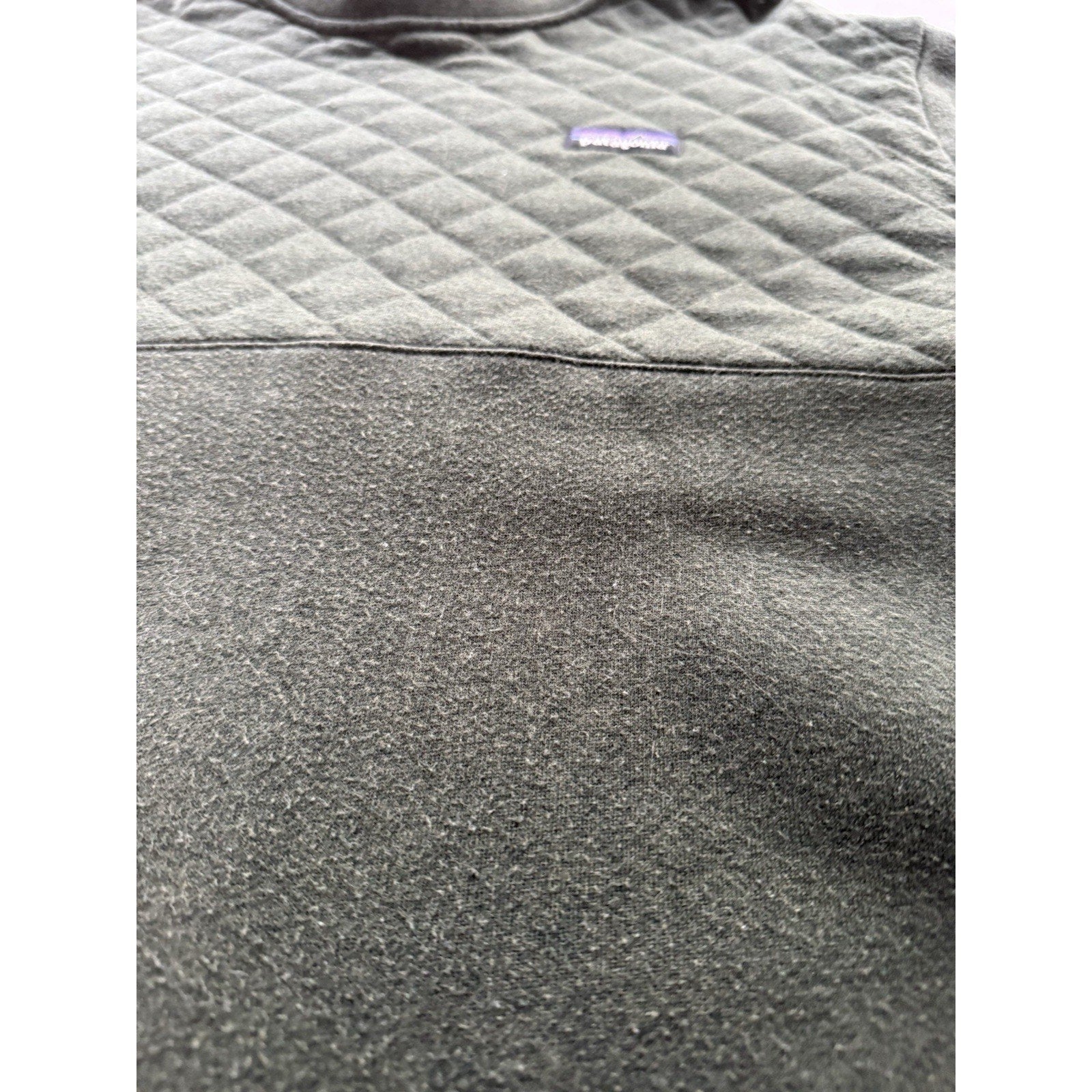 Patagonia Organic Cotton Quilt Crewneck Sweatshirt Men’s Large Olive Green Long - thriftgoblin