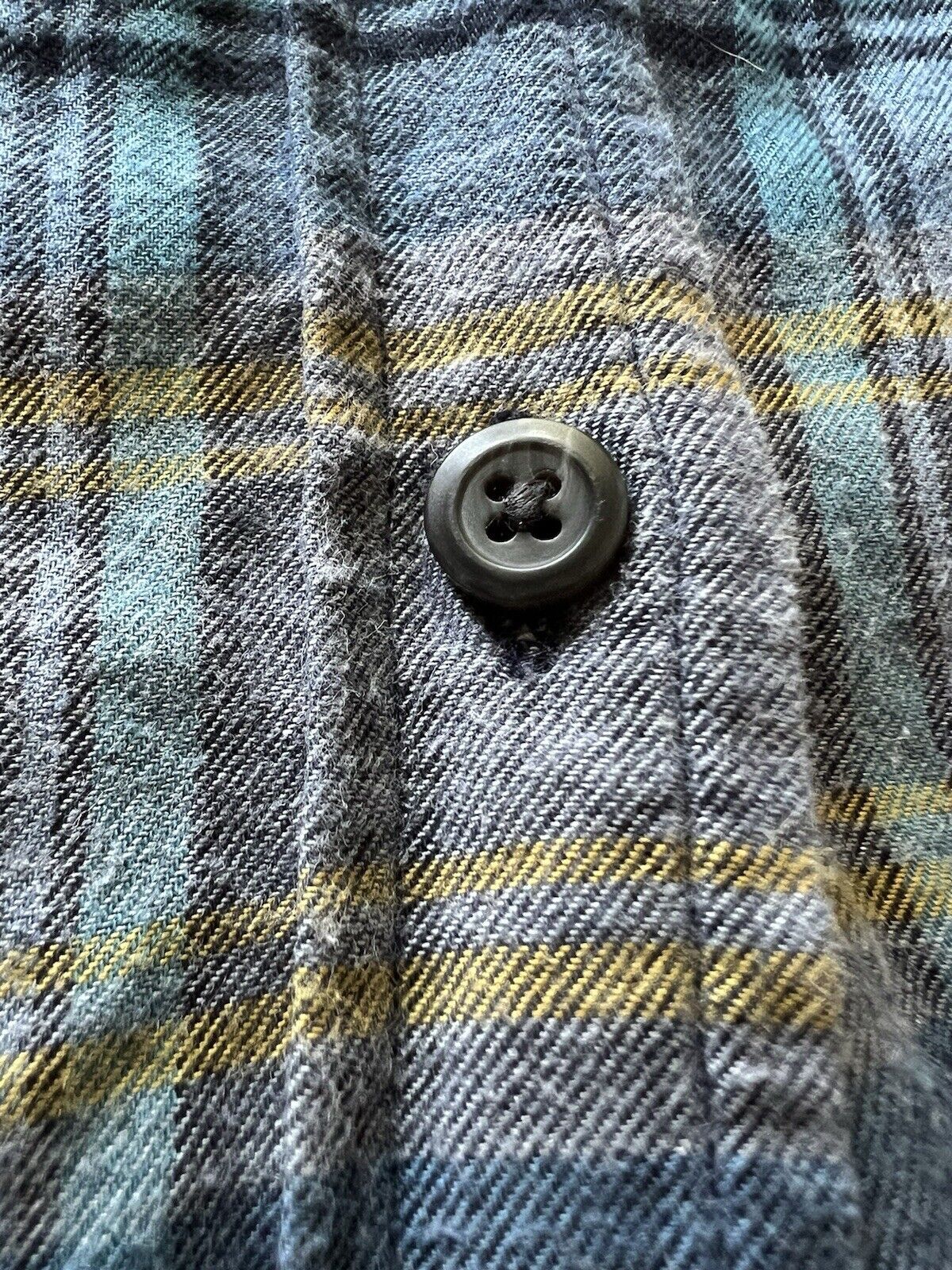 Pendleton Flannel Shirt Women Medium Blue Plaid Long Sleeve Button Up Wool Blend - thriftgoblin