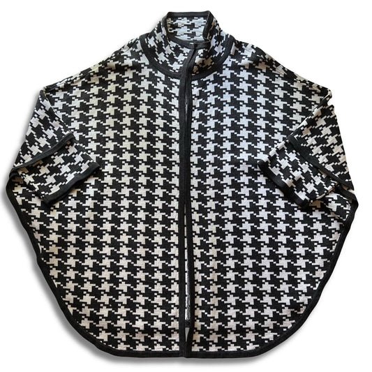 Pendleton Womens Houndstooth Marino Wool Cape Poncho XS/S Soft Fall Autumn Style - thriftgoblin