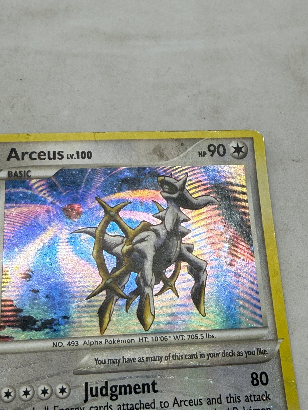 Pokemon Arceus LV.100 Judgment DP50 Holo Black Star Promo Card - Thrift GoblinTrading Card