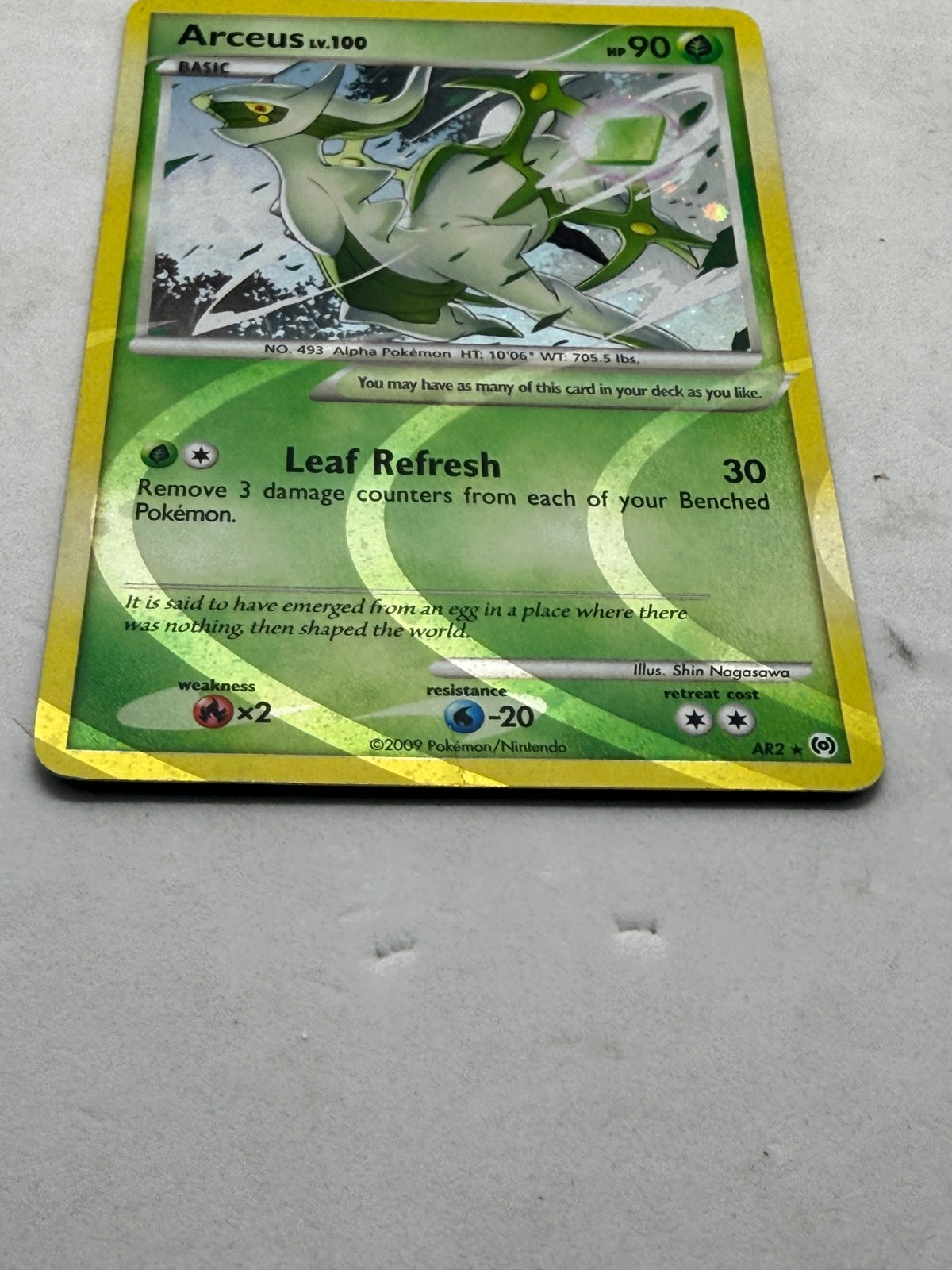 Pokemon Arceus LV.100 Leaf Refresh AR2 Holo Platinum Arceus Card