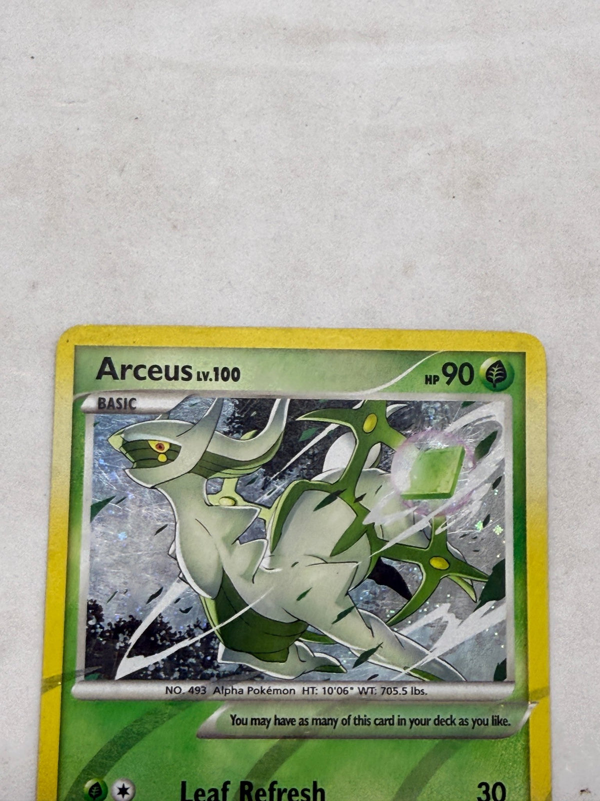 Pokemon Arceus LV.100 Leaf Refresh AR2 Holo Platinum Arceus Card