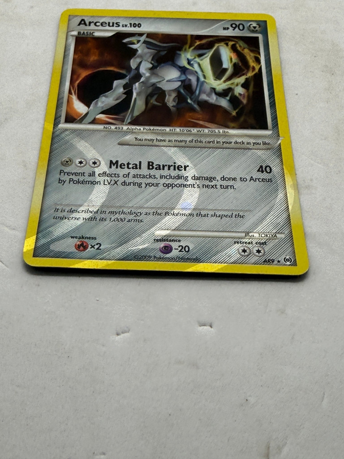 Pokemon Arceus LV.100 Metal Barrier AR9 Holo Platinum Arceus Card - Thrift GoblinTrading Card