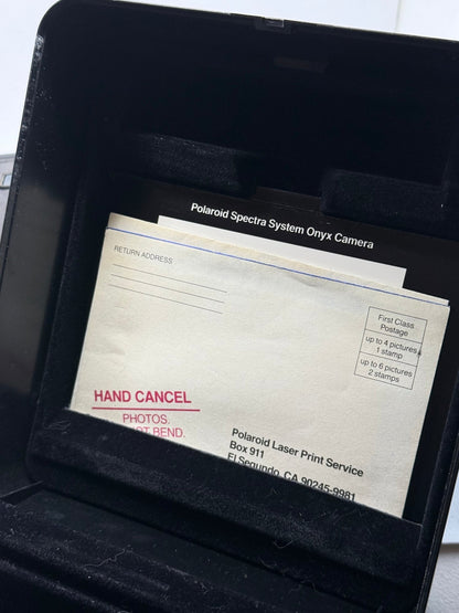 Polaroid Spectra System Onyx Instant Camera w/ Case Unused Untested Clear - thriftgoblinCamera