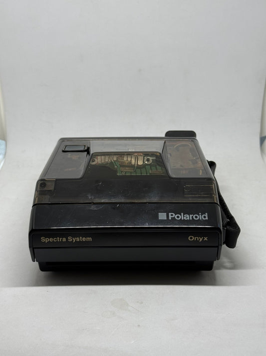 Polaroid Spectra System Onyx Instant Camera w/ Case Unused Untested Clear - thriftgoblinCamera