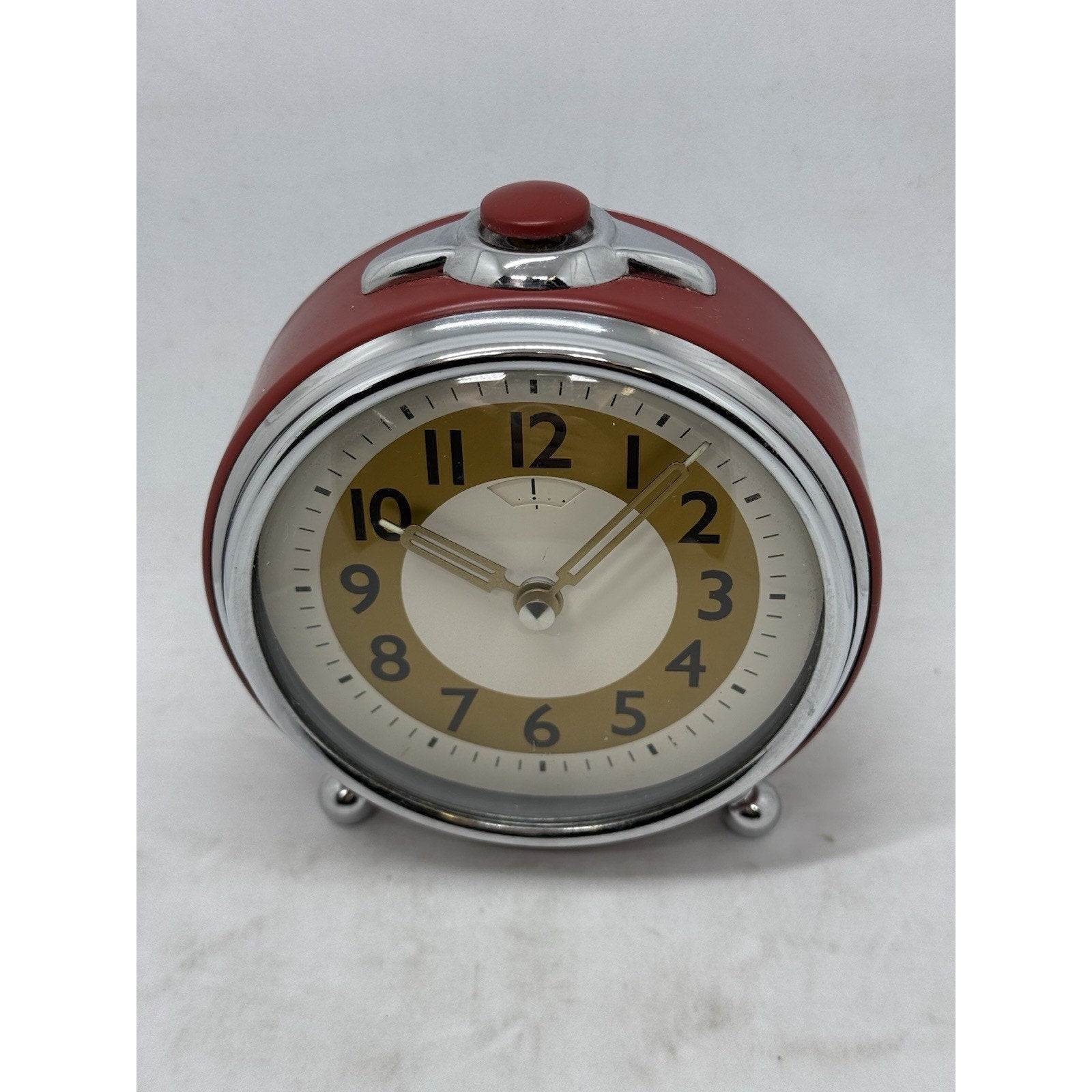 Pottery Barn Retro Alarm Clock Red Tested Vintage Aesthetic AA Heavy Quality - thriftgoblin