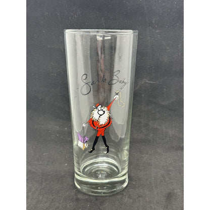 Pottery Barn Santa Baby Highball Glasses – Complete Set of 8 Holiday Collection - thriftgoblin