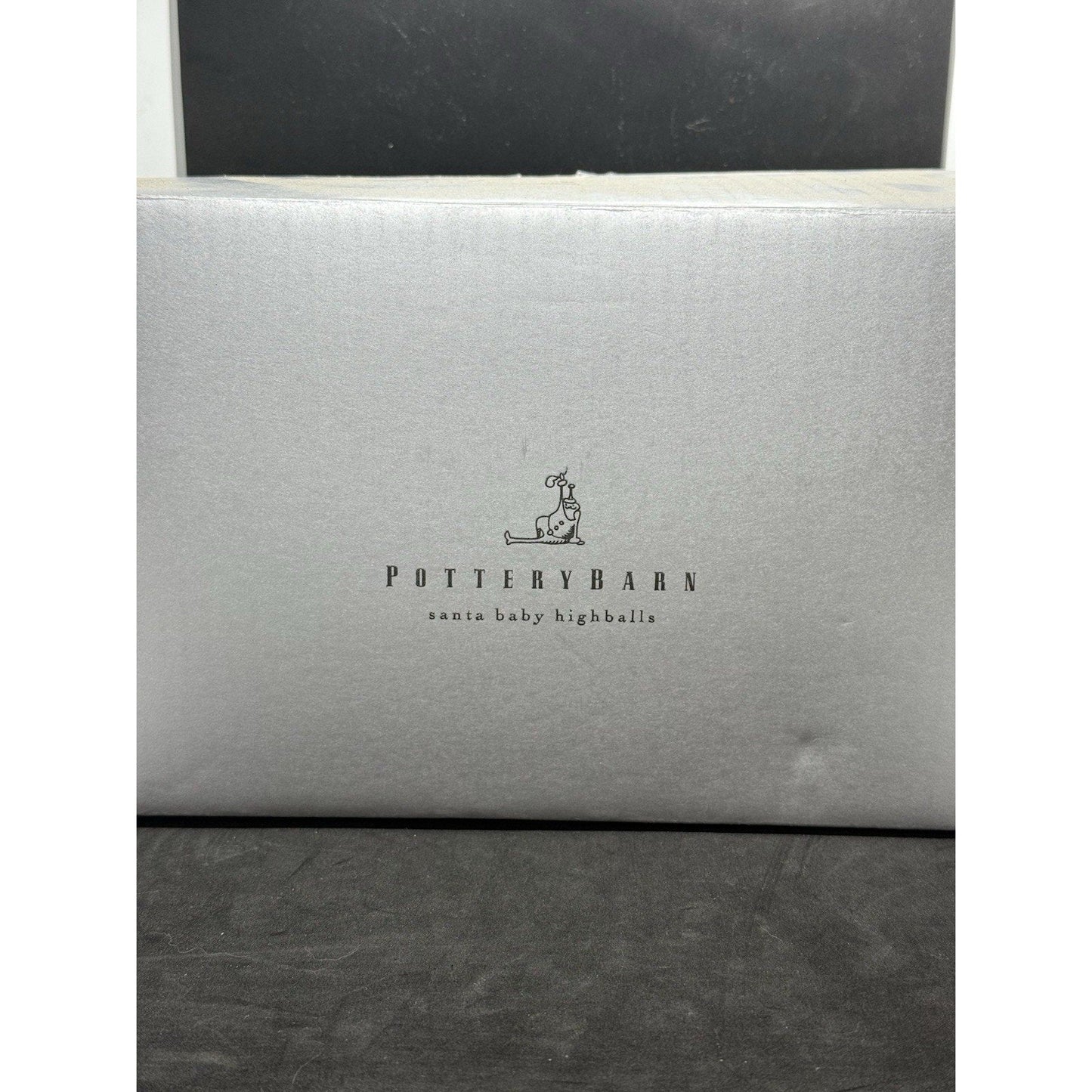 Pottery Barn Santa Baby Highball Glasses – Complete Set of 8 Holiday Collection - thriftgoblin