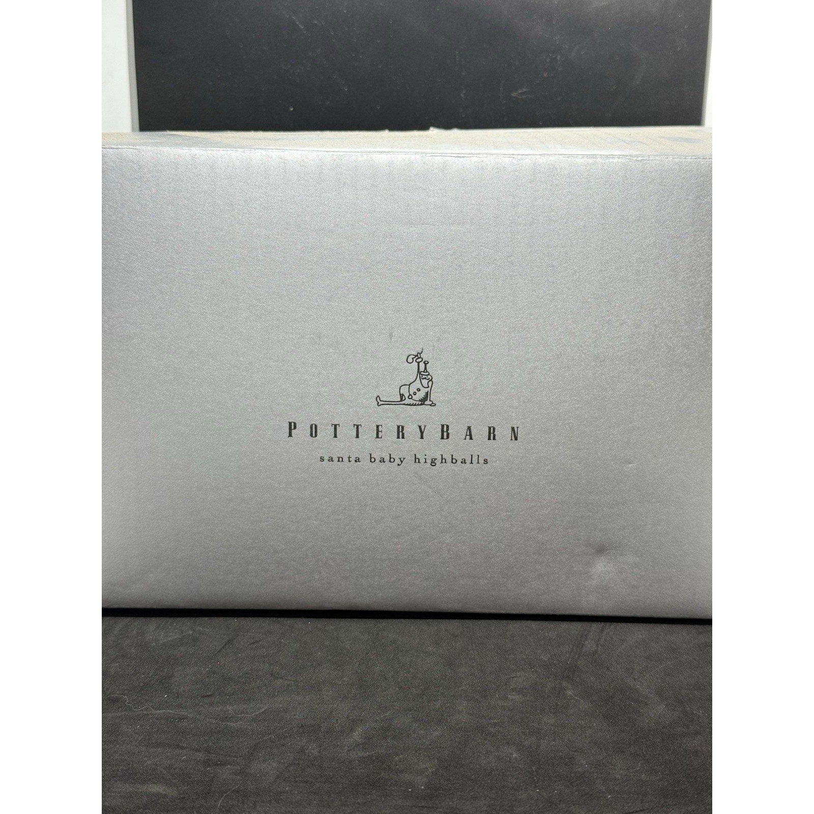 Pottery Barn Santa Baby Highball Glasses – Complete Set of 8 Holiday Collection - thriftgoblin