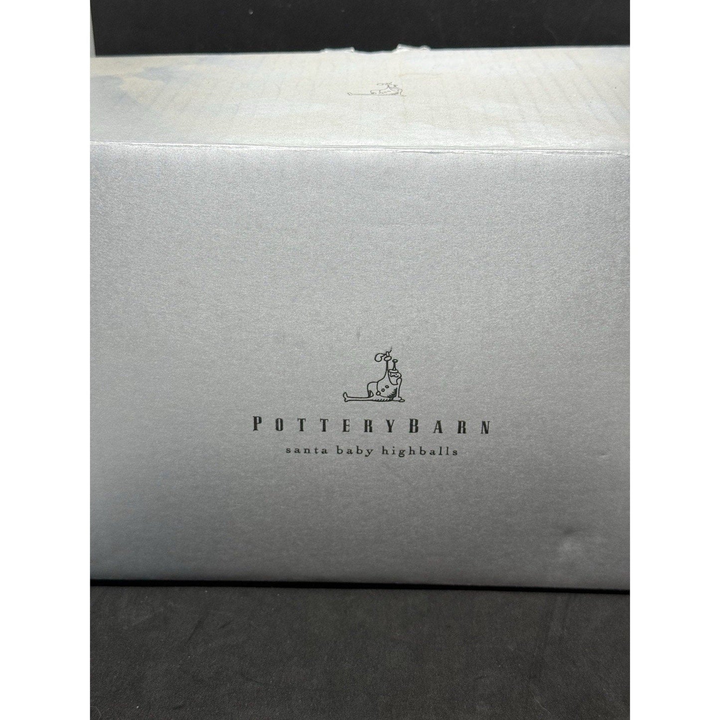 Pottery Barn Santa Baby Highball Glasses – Complete Set of 8 Holiday Collection - thriftgoblin