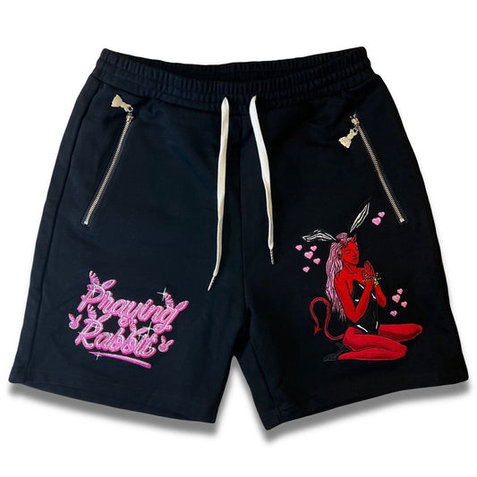 Praying Rabbit Hype Prayboy Bunny Waifu Sweat Shorts In Gentlemens Size S Black - thriftgoblin