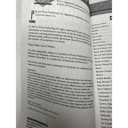 Prima’s Game Boy Pocket Power Guide 1997 Tips & Cheats Book Over 90 Games - thriftgoblin