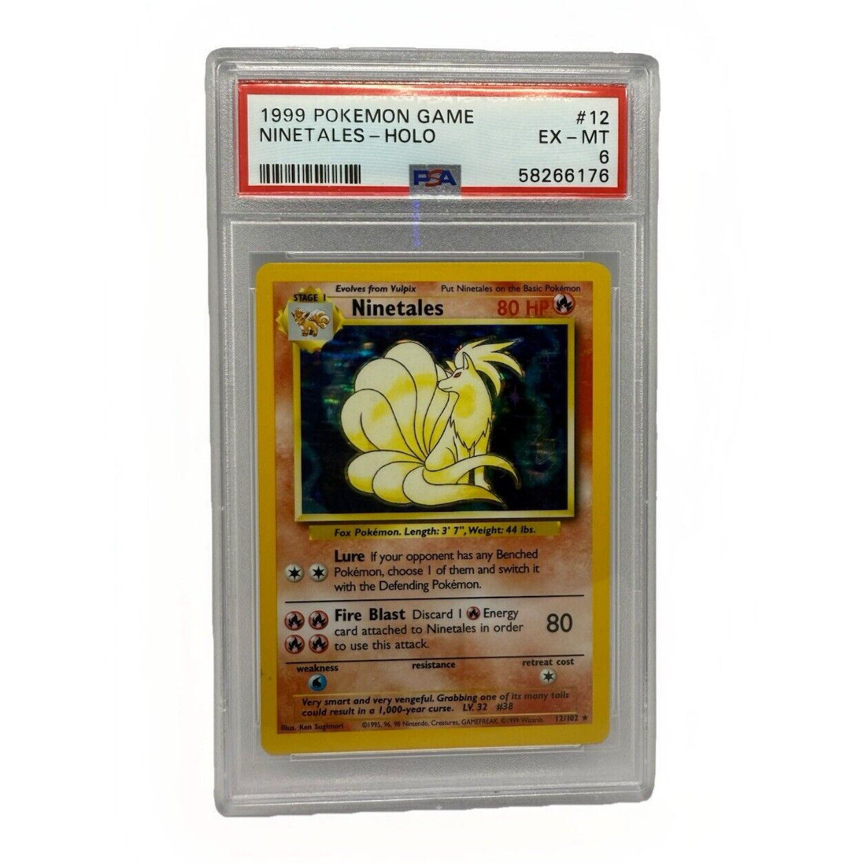 PSA 6 Ninetales Pokemon TCG Ex - MT Base Set 13/130 BGS PSA GRADED VINTAGE Retro - thriftgoblin