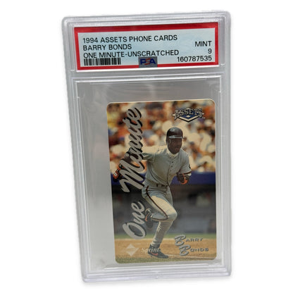PSA 9 1994 Assets Phone Cards Barry Bonds One Minute Unscratched