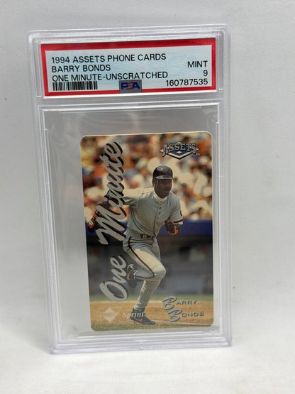 PSA 9 1994 Assets Phone Cards Barry Bonds One Minute Unscratched