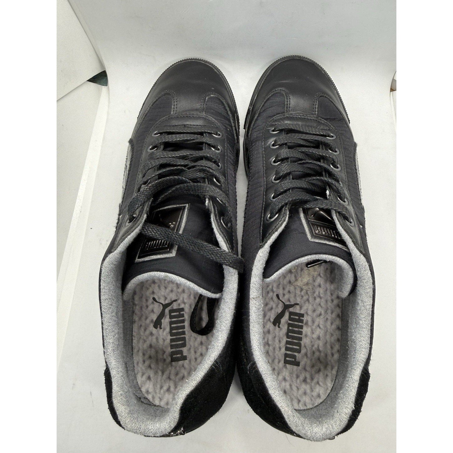 Puma Speedcat RLS Low Black Leather Suede Nylon Driving Shoes Men’s 11.5 Rare - thriftgoblin