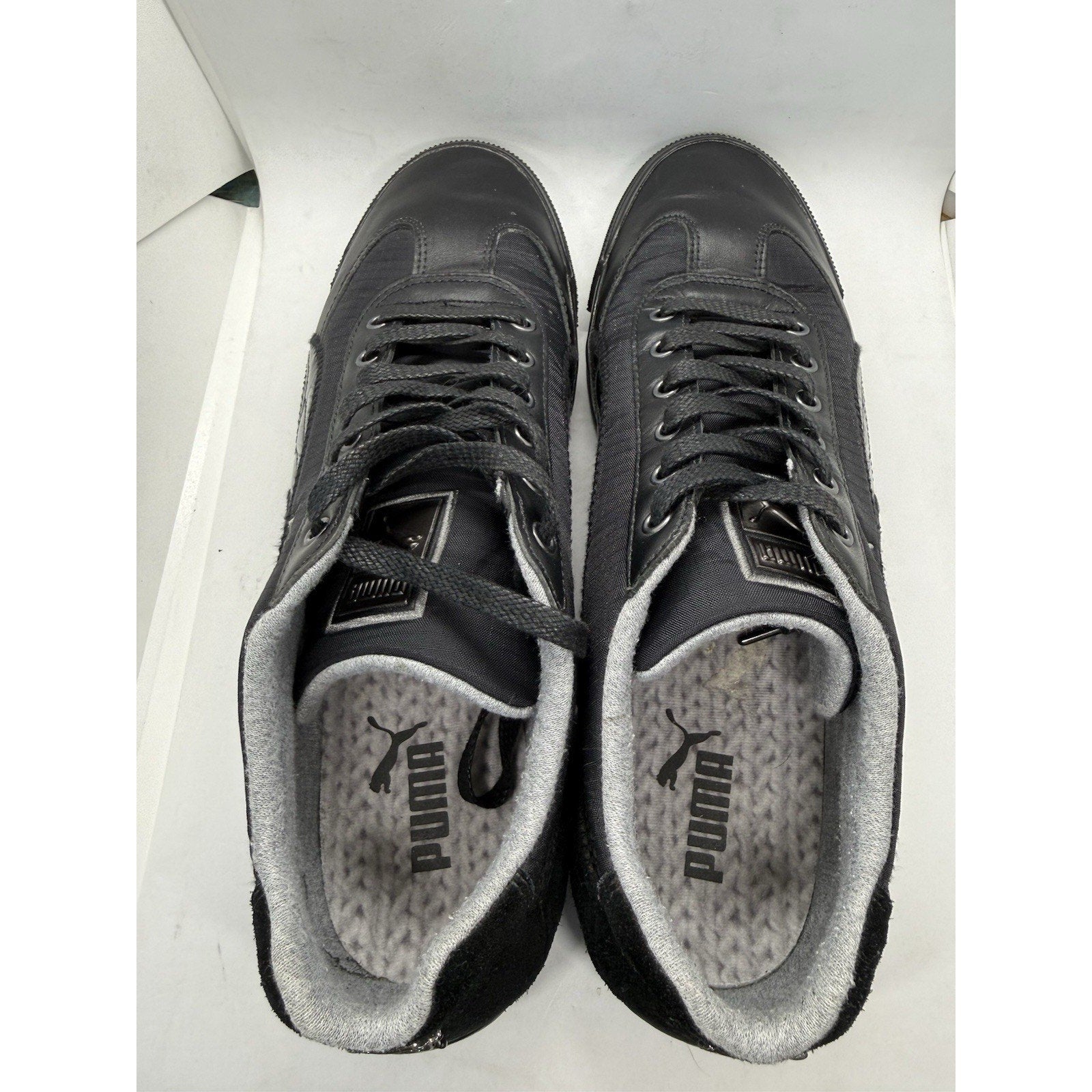 Puma Speedcat RLS Low Black Leather Suede Nylon Driving Shoes Men’s 11.5 Rare - thriftgoblin