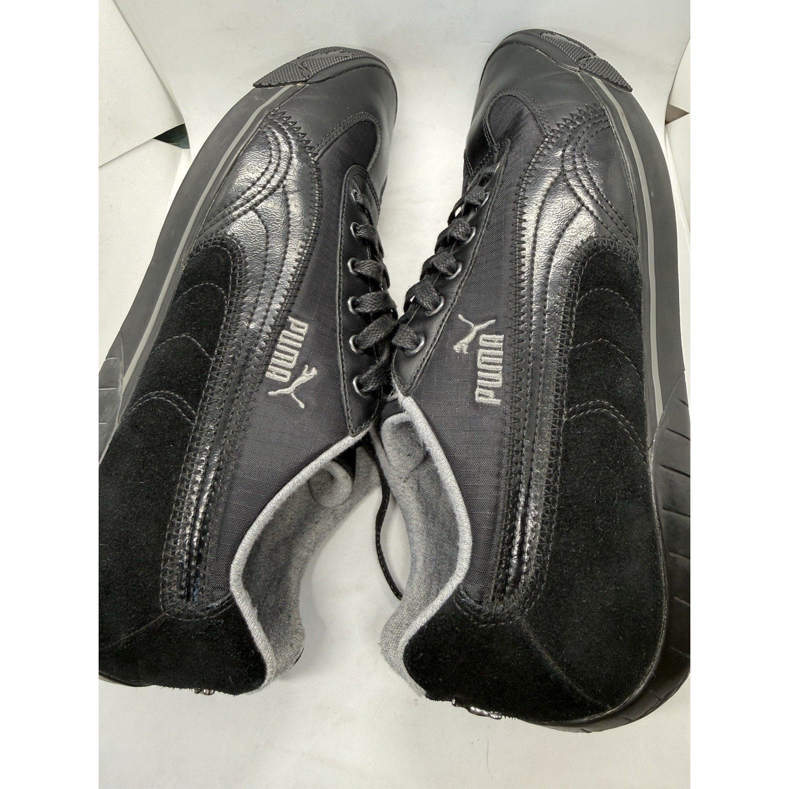 Puma Speedcat RLS Low Black Leather Suede Nylon Driving Shoes Men’s 11.5 Rare - thriftgoblin