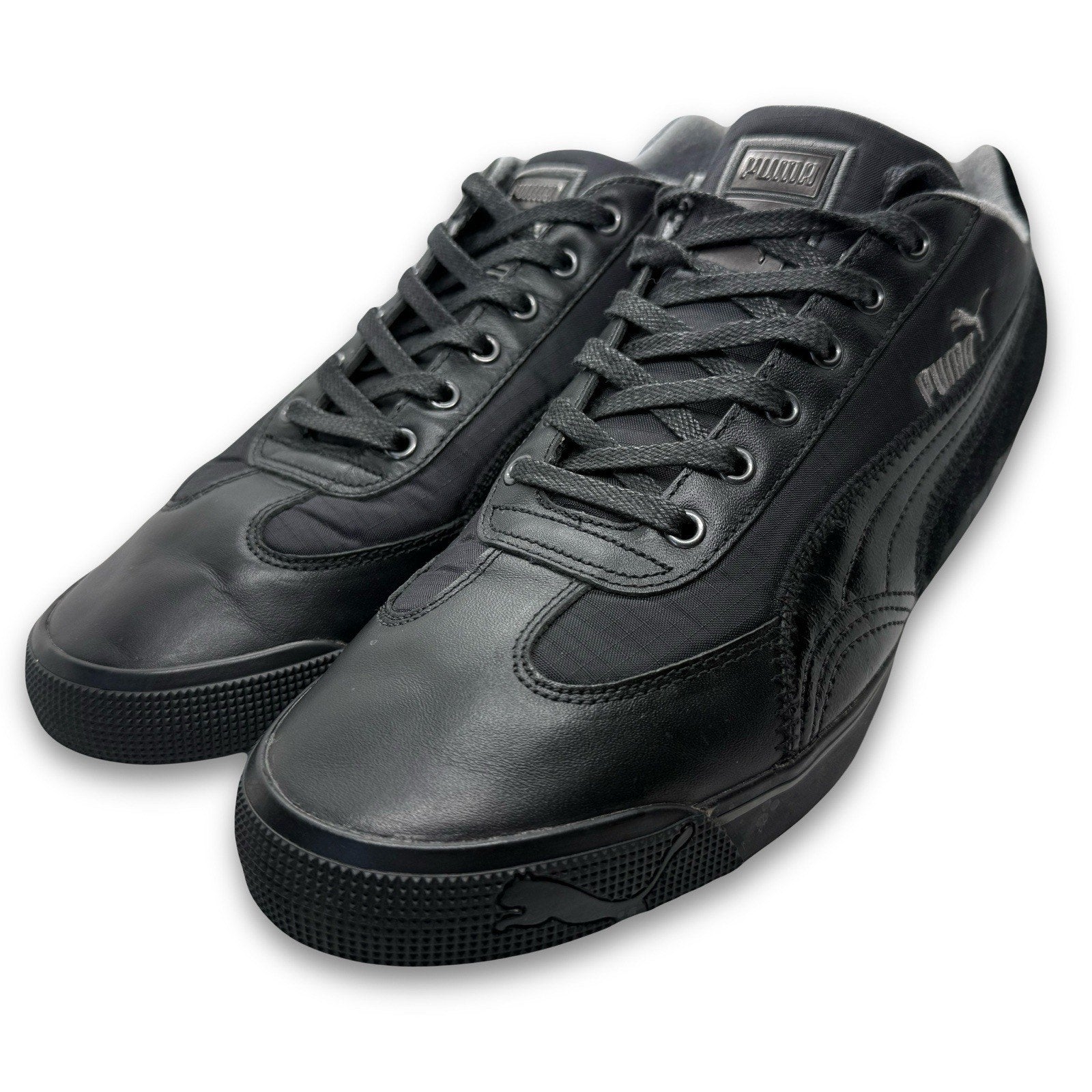 Puma Speedcat RLS Low Black Leather Suede Nylon Driving Shoes Men’s 11.5 Rare - thriftgoblin