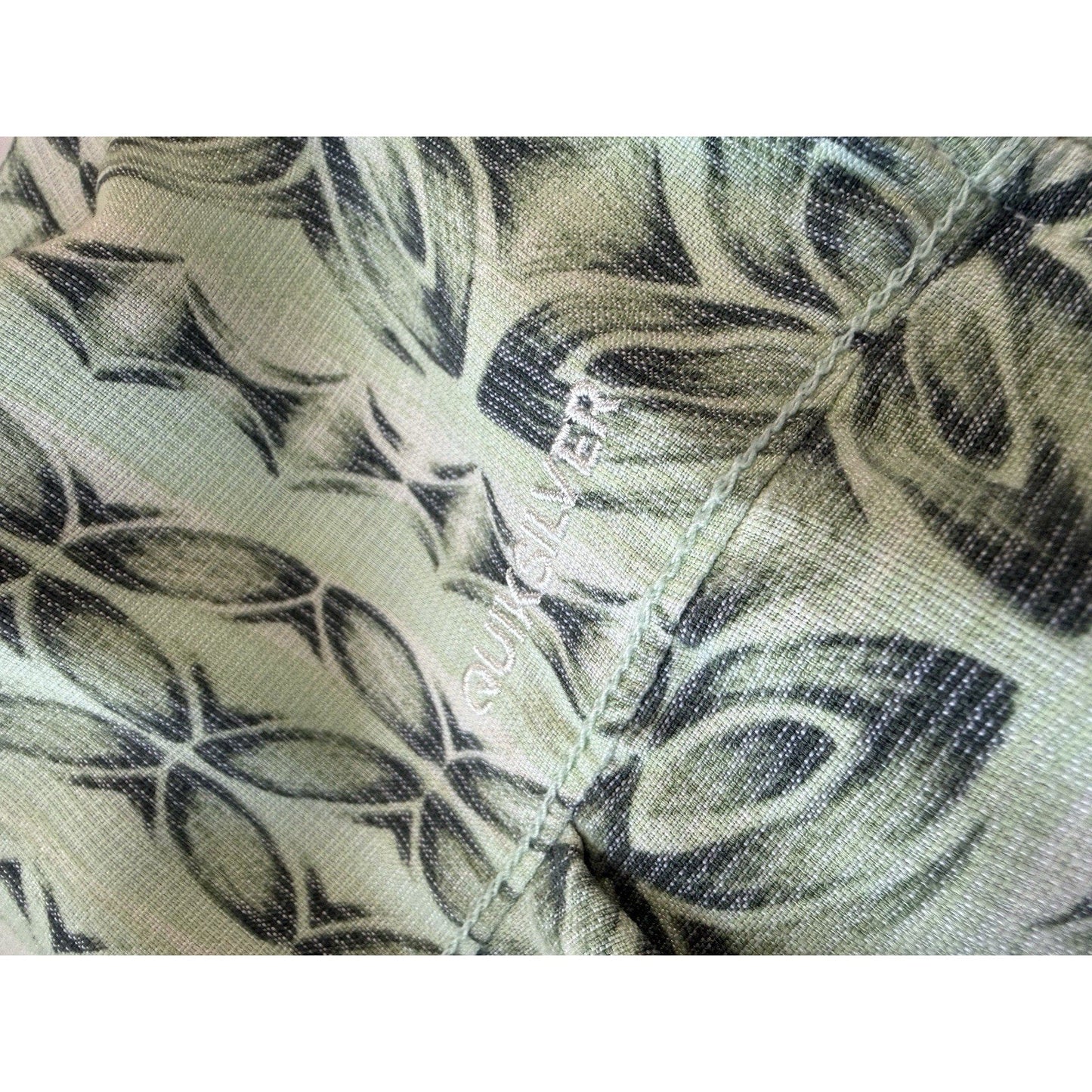 Quiksilver Waterman Collection Tailored Fit Hawaiian Shirt Men Large Sage Green - thriftgoblin