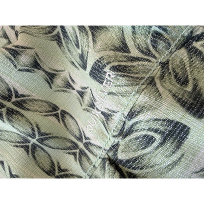 Quiksilver Waterman Collection Tailored Fit Hawaiian Shirt Men Large Sage Green - thriftgoblin