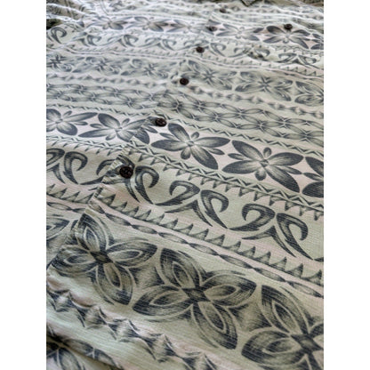 Quiksilver Waterman Collection Tailored Fit Hawaiian Shirt Men Large Sage Green - thriftgoblin