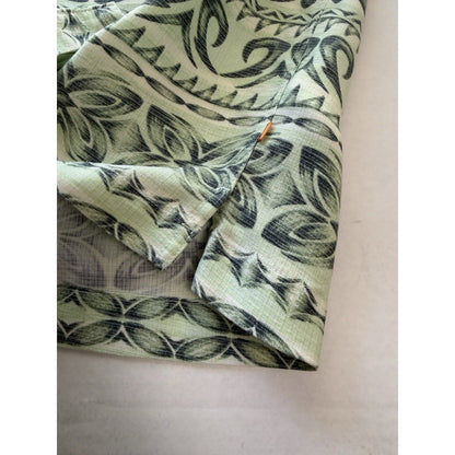 Quiksilver Waterman Collection Tailored Fit Hawaiian Shirt Men Large Sage Green - thriftgoblin