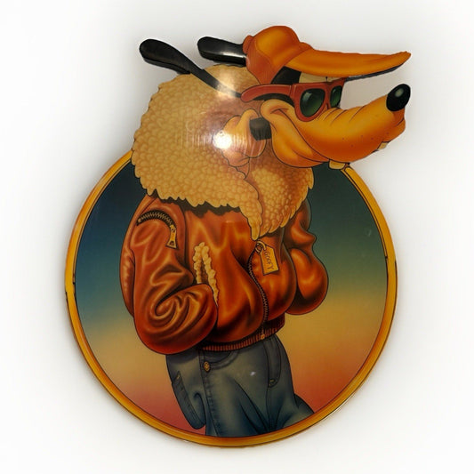 RARE 1992 Disney Goofy Wall Art 19” Aviator 92 Handmade Wood Cutout Decor Sign - thriftgoblin