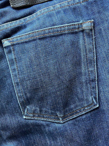 Rare Distressed Naked and Famous Weird Guy 13.5oz Indigo Denim Cotton 01x173 32 - thriftgoblin