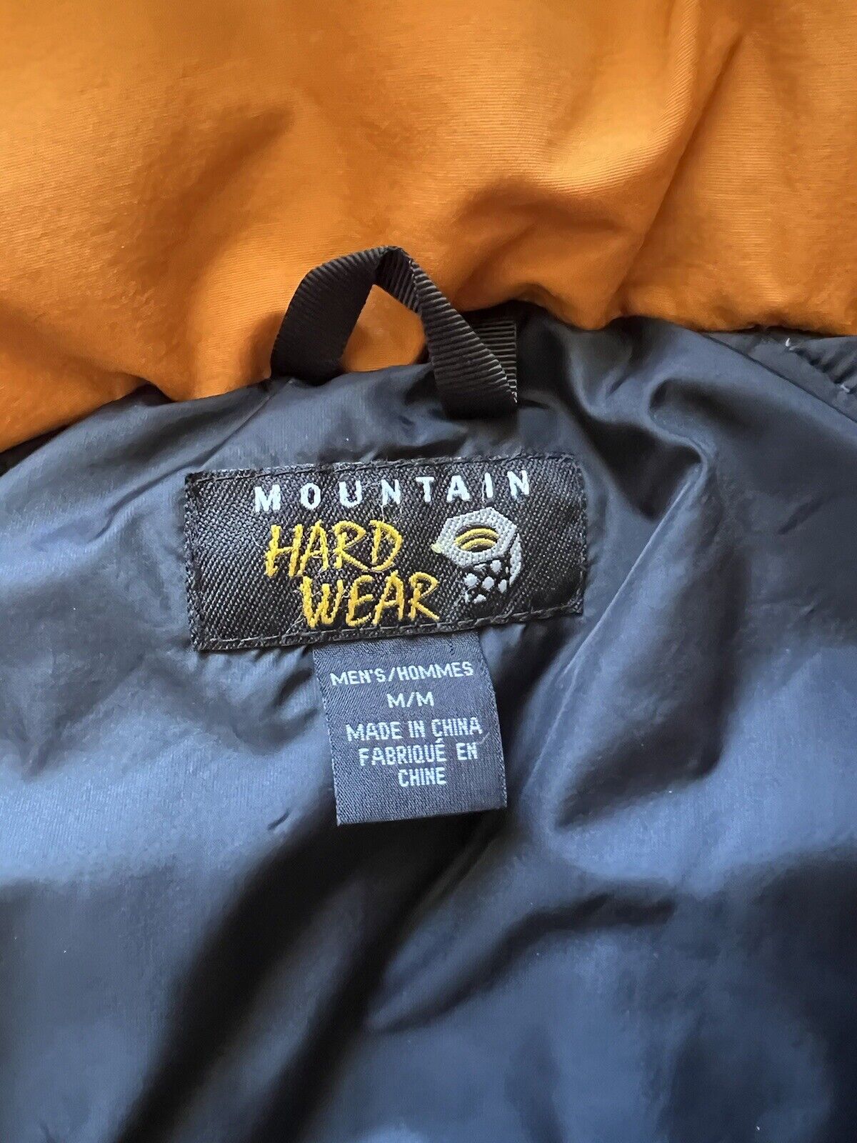 RARE Mountain Hardwear Puffer Zip Jacket Hoodie. Neon Orange. Outerwear. Mens M - thriftgoblin