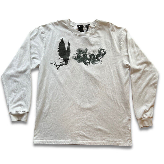 RARE Smoke Devil Angel V VLONE Long Sleeves T-shirt Color White Size XLarge Woo - thriftgoblin