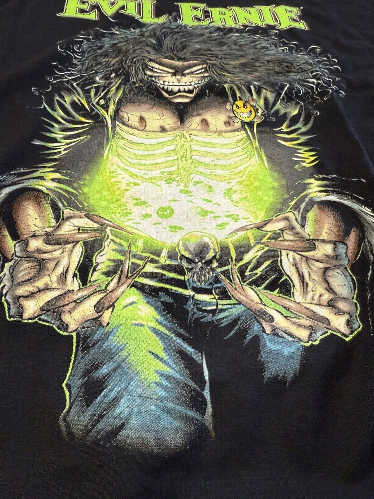 Rare Vintage Chaos Comics Evil Ernie Green Glow T Shirt Mens Black Large AAA Tag - thriftgoblin
