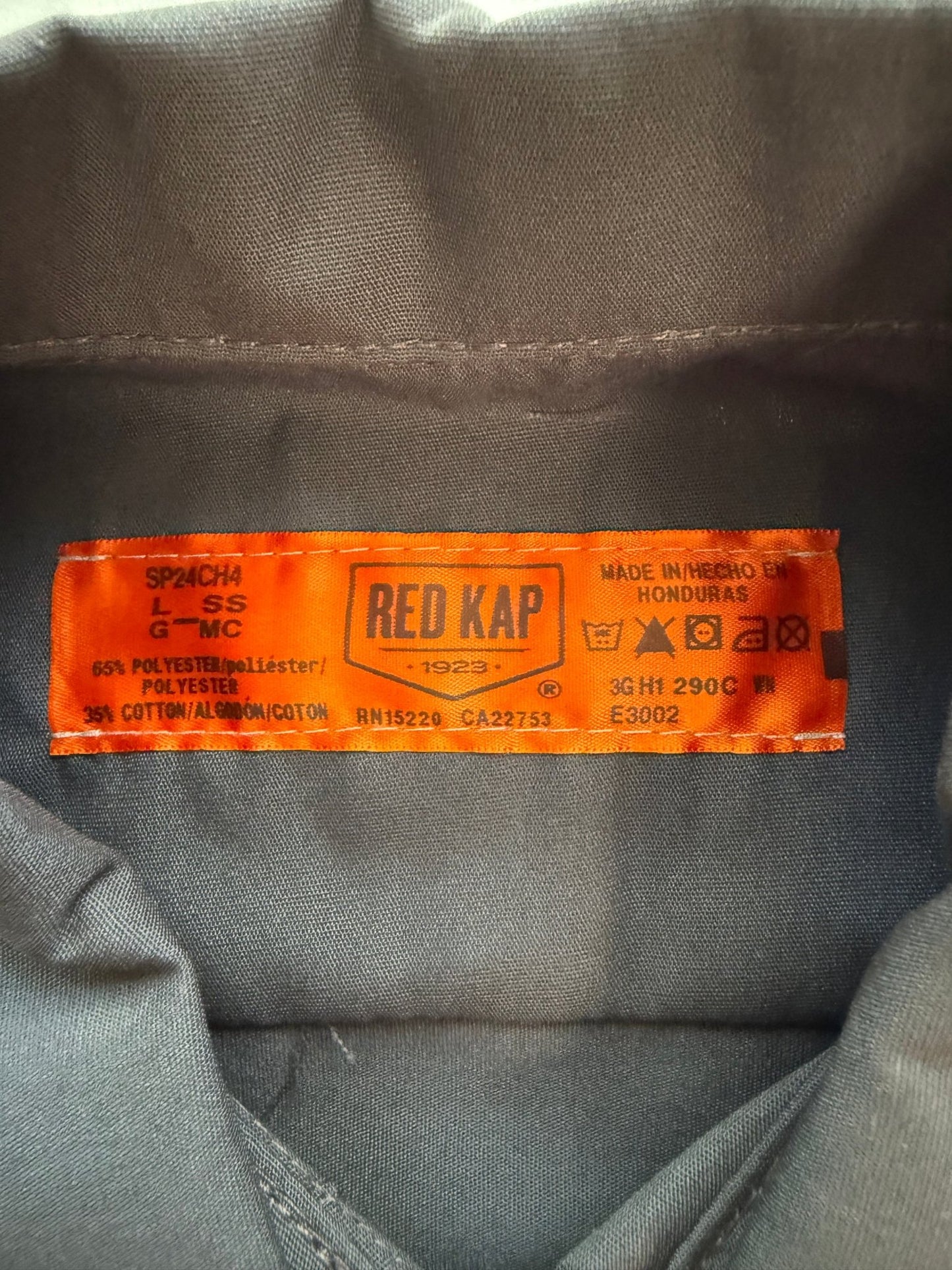 Red Kap Work Shirt Rossignol LOOK Ski Patches Brand New Large Short Sleeve - thriftgoblinTops