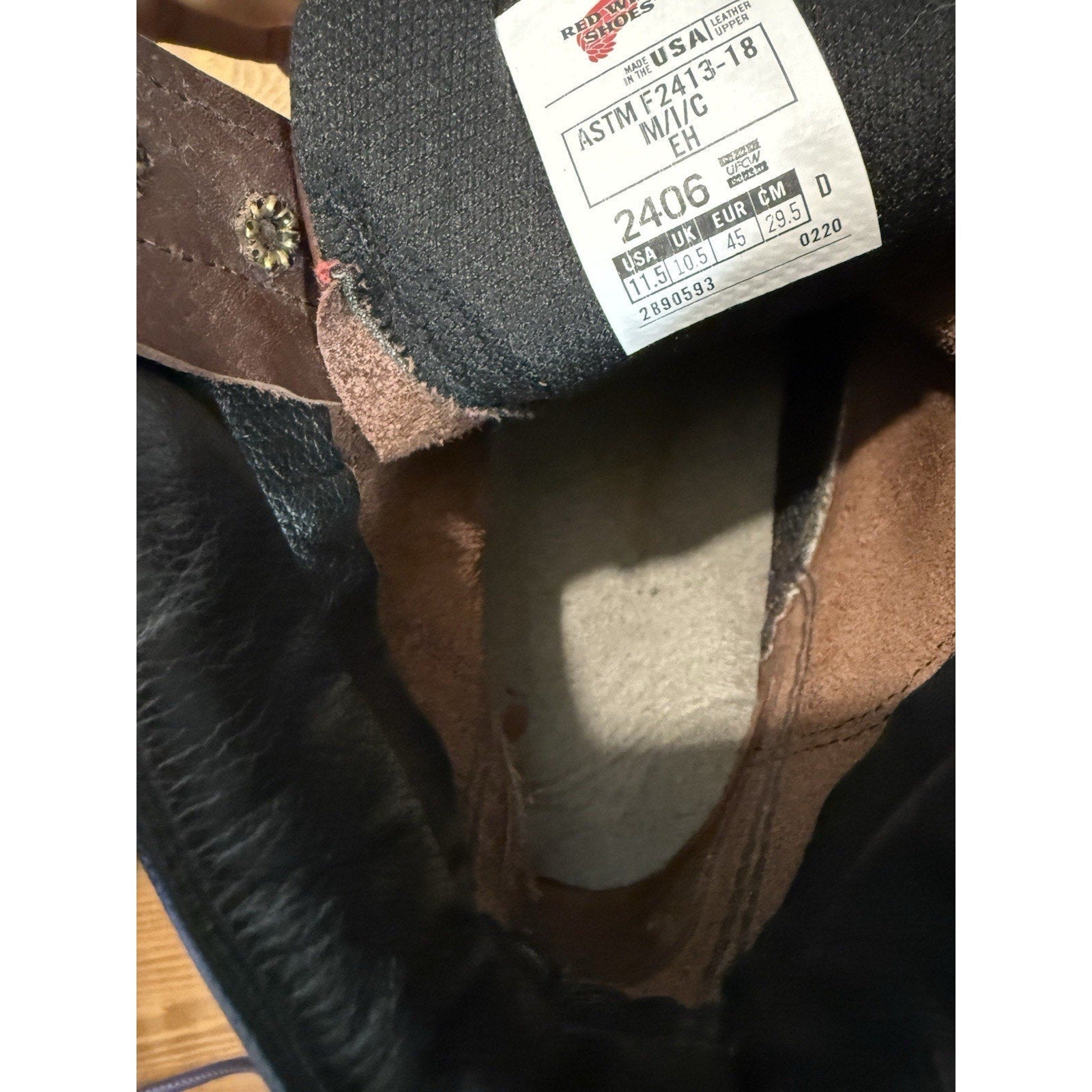 Red Wing Shoes 2406 Mens Work Boots Size US 11.5 D leather (steel toe) ASTM Slip - thriftgoblin