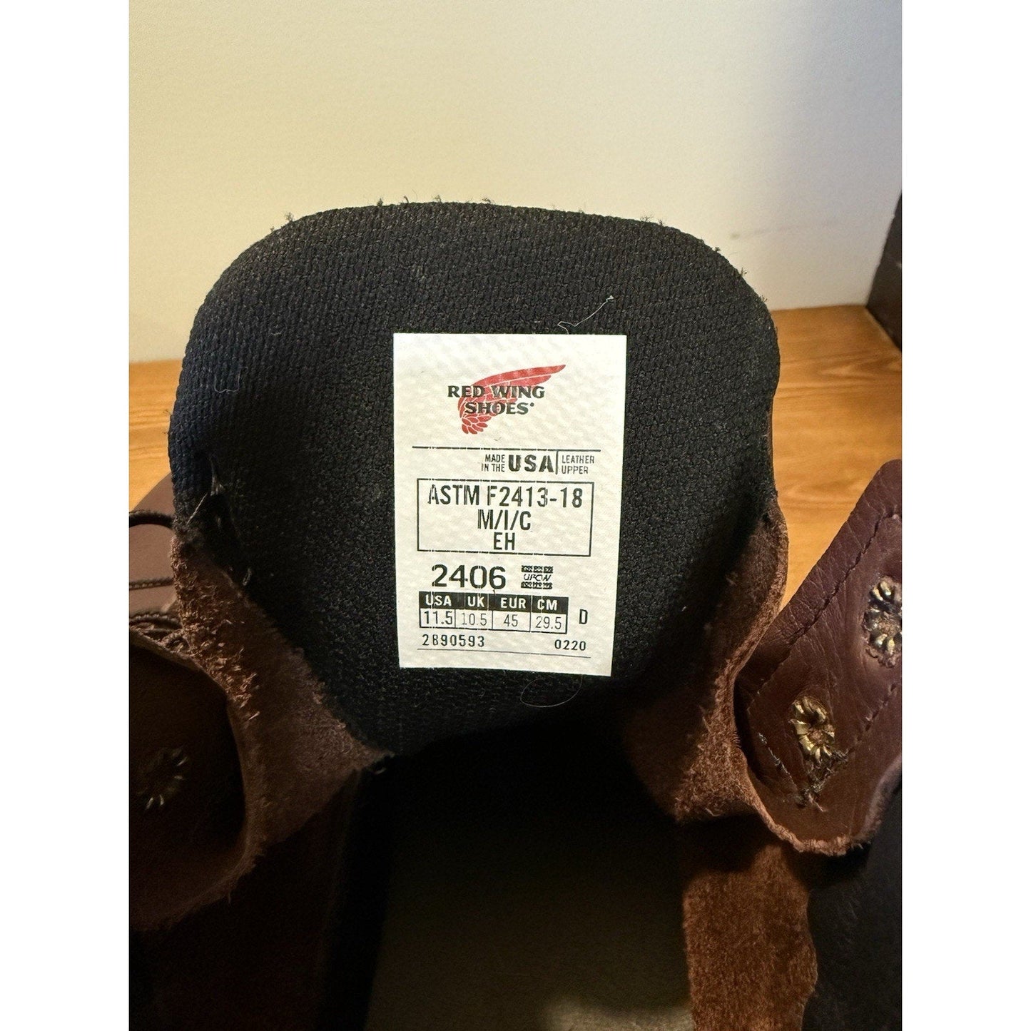 Red Wing Shoes 2406 Mens Work Boots Size US 11.5 D leather (steel toe) ASTM Slip - thriftgoblin